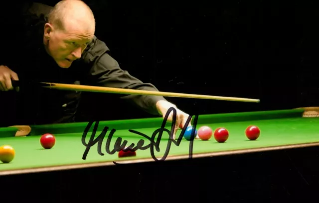 Foto Steve Davis Firmata 6x4 6x Campione del Mondo di Snooker Autografo Originale + COA