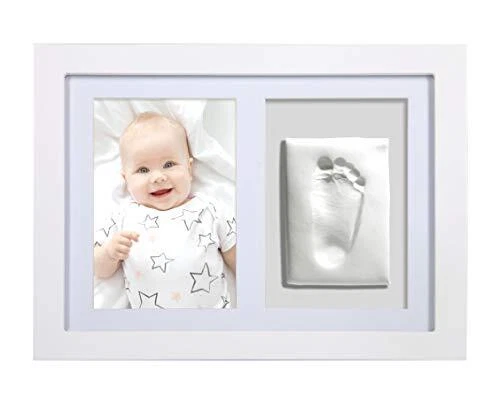 Kate & Milo Baby’s Print Photo Frame Newborn Footprint Impression Kit White
