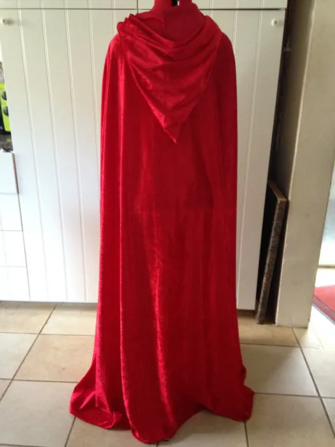 manteau à capuche pointu rouge velours écrasé + couleurs disponibles (c39cv) princesse fantastique