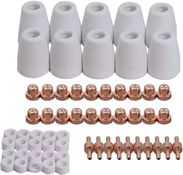 60Pcs PT31 LG40 Plasma Cutter Consumables Torch Electrode Tip Nozzle CUT40 50