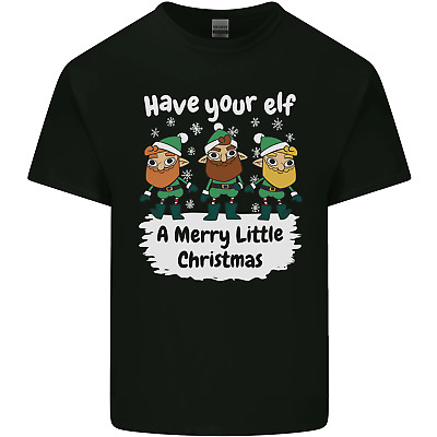 Hanno il tuo piccolo Elfo un felice Natale Da Uomo Cotone T-Shirt Tee Top