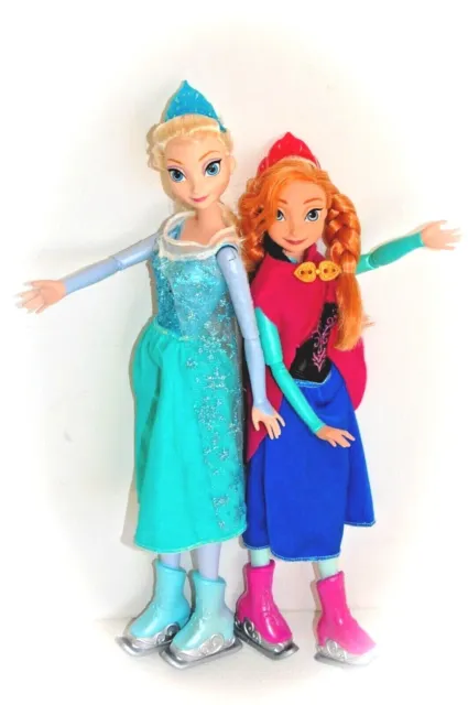 Bambole interattive pattinaggio su ghiaccio Disney Princess Frozen Anna & Elsa, regalo confezionate