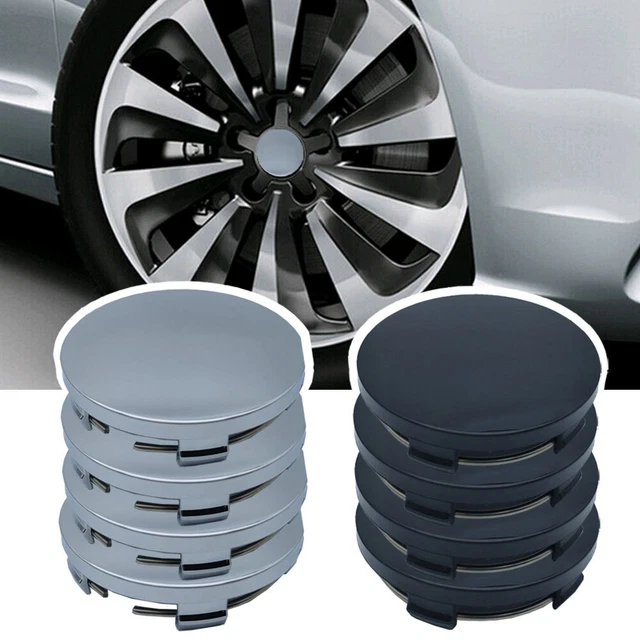 4 Pièces Cache-Moyeux Enjoliveur Voiture OD 64mm ID 58mm - Capuchon Centre Roue Chromé