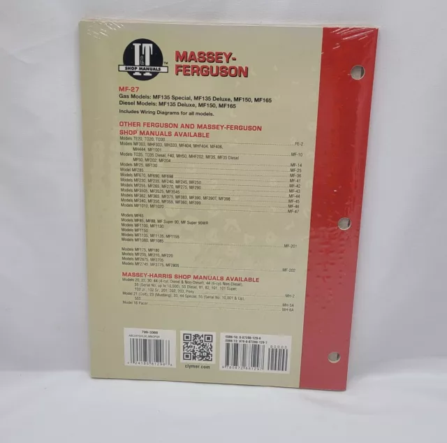 I & T Massey-Ferguson Shop Manual MF-27 New $44.99 - PicClick