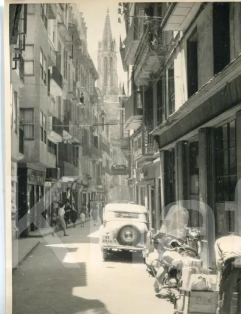 altes Foto Auto in der Gasse von Palma, Mallorca, 1957, 1950er, 7x10cm