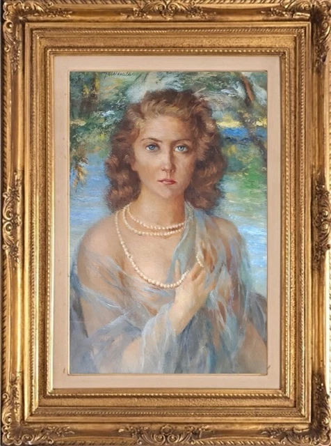 Giuseppe Maldarelli (1885-1958) - Ritratto di giovane donna-Con Certificazione