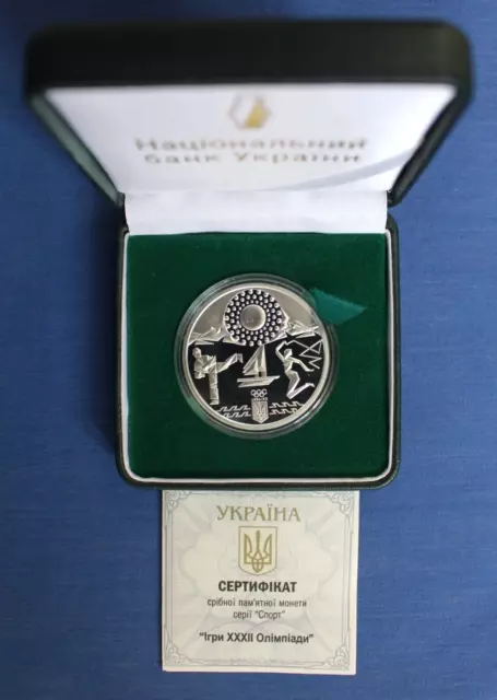 2020 Ukraine Silver Proof 10 Hryvnias coin "Tokyo Olympics" in Case with COA