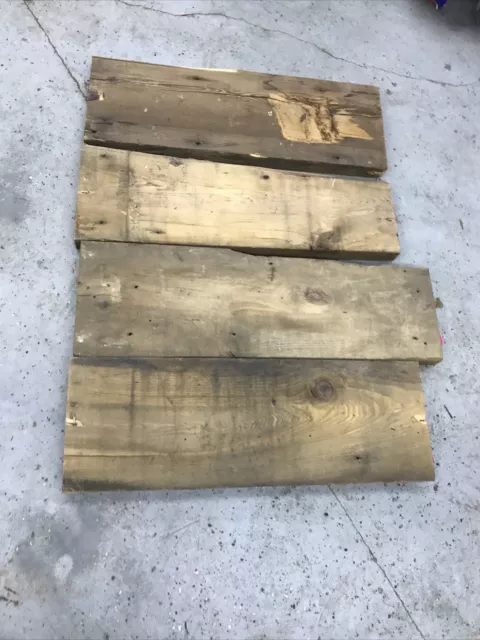 4 2x10x30” Weathered Barn Wood Reclaimed Board Planks table top pine rustic slab
