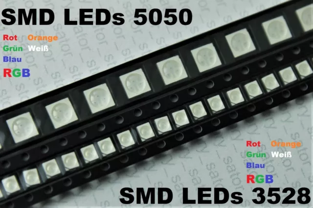 SMD LED 3528 5050 PLCC 2 6 RGB LEDs Verschiedene Farben Leuchtdioden KFZ Tacho