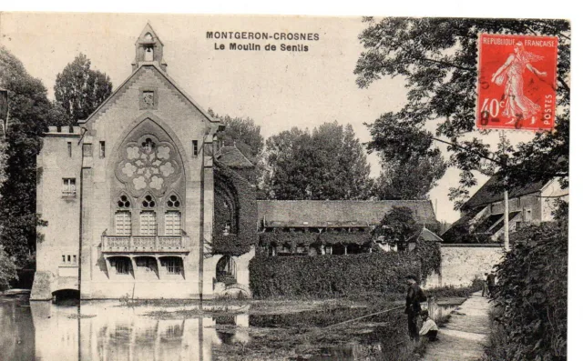 CPA Montgeron-Crosnes (91 Essonne), Moulin de Senlis, animée, années 1910