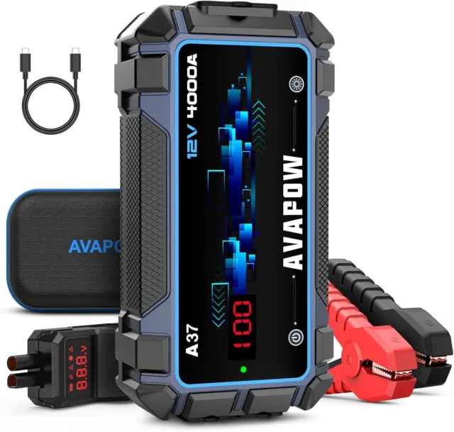 AVAPOW Car Battery Jump Starter 4000A Peak,12V Portable Jumpstart Box