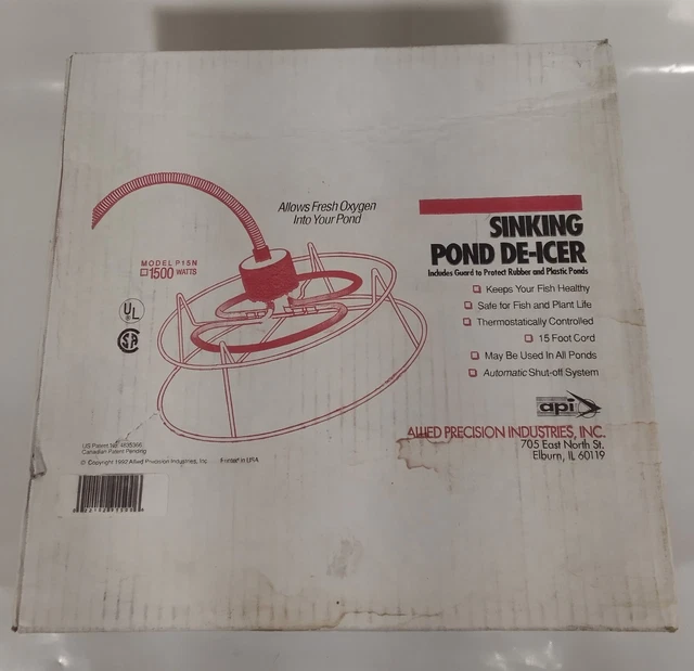 Api Sinking De-Icer With Guard - Stock Tank / Pond Deicer