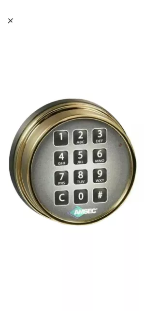 Amsec Digital Safe Lock Kit For Gun/Jewelry Safe Brass Finish ESL10XL