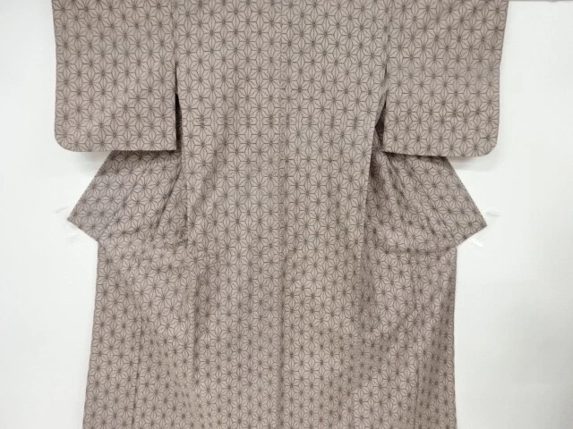 6834999: Japanese Kimono / Antique Kimono / Fushi Tsumugi / Woven Asanoha