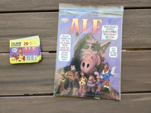 ALF Diamond Sticker Album Activity Book Movie Viewer 1987 Vintage LOT. 26
