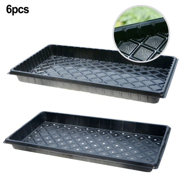 Plateau De Germination Rectangulaire En Plastique - Bac à Plantes Intérieur, Fond Drainant, Réutilisable 32x23 Cm