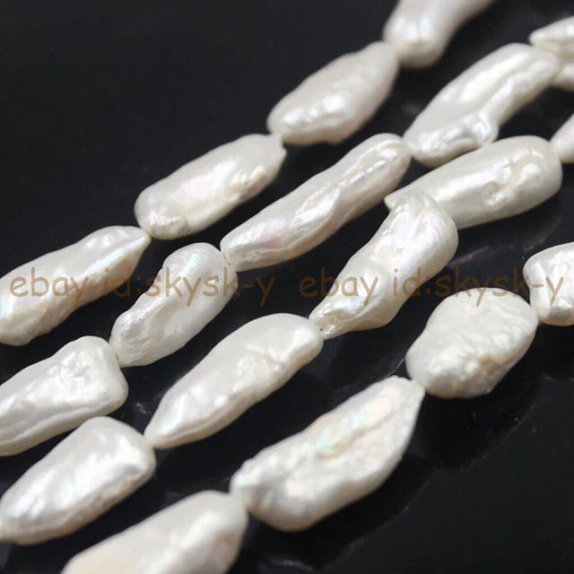 Wholesale 3-4mm Natural White Freshwater Baroque Pearl Beads – 15 Inch Strand