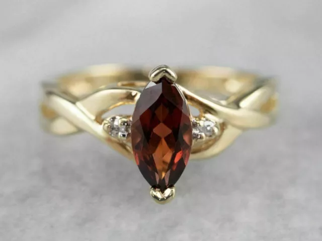 2Ct Marquise Cut Red Garnet Wonderful Engagement Ring 14K Yellow Gold Plated