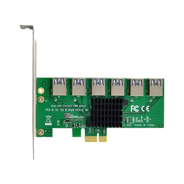 Pci-e X1 To 6-port Usb3.0 Adapter Card  PCIE  for Desktop PC Mining