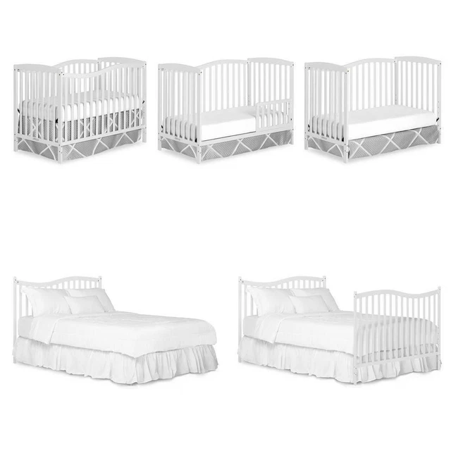 5-in-1 Convertible Crib Toddler Nursery Bed Room Sleeper Mattress Not Included