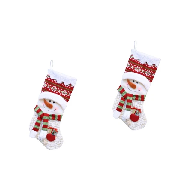 2 piezas patrón muñeco de nieve bolsa de regalos Navidad dulces bolsa