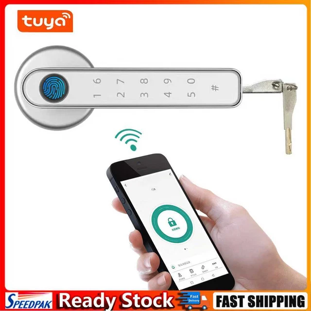 Serrure de bouton de porte Serrure de poignée d'empreinte digitale compatible Bl