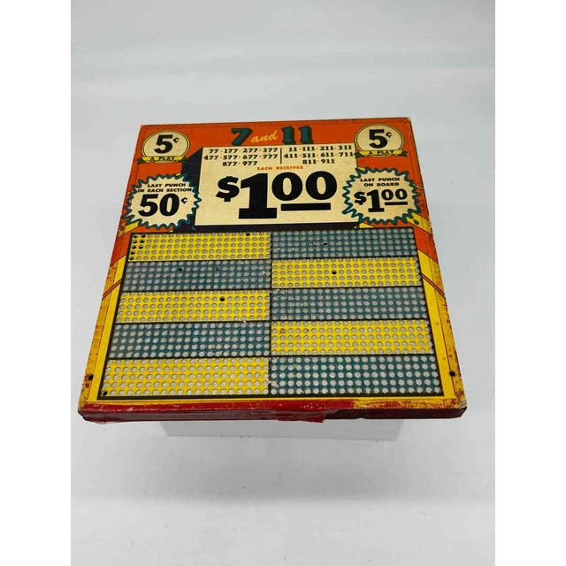 Vintage Bingo Punch Board 5 Cent Game Gently used Gambling Lotto
