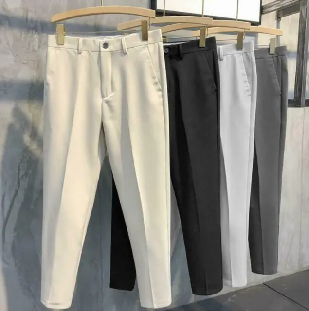 Men's Pants Korean Stylish Slim New Business Leisure Summer Long Trousers  28-36