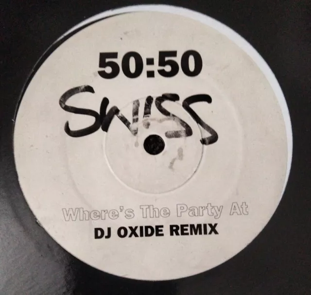 DJ Oxide Remix,feature Swiss-"Where's The Party At",  Vinyl -( White Label).