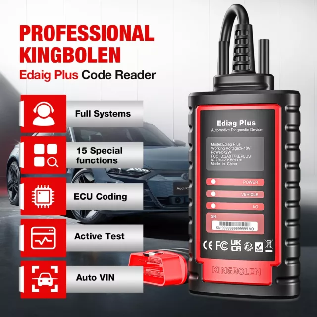 2024 KINGBOLEN Ediag Plus OBD2 Scanner Code Reader Diagnosegerät ECU Codierung