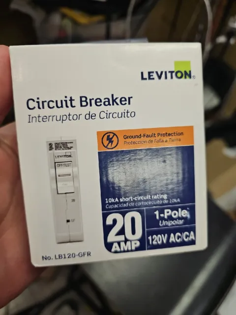 Leviton R03-LB120-GFR 20A 120V Circuit Breaker New