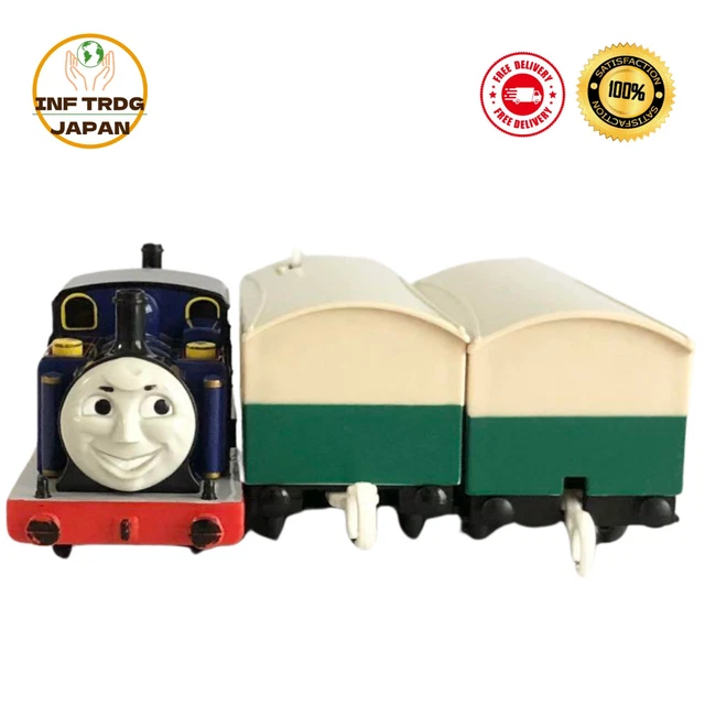 THOMAS & FRIENDS Trackmaster Motorized Mighty Mac & 2 Passenger Coach ...