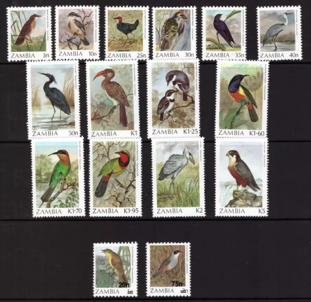 Zambia 1987 Juego de Aves Estampillas Estampilladas sin montar o nunca montadas como nuevas