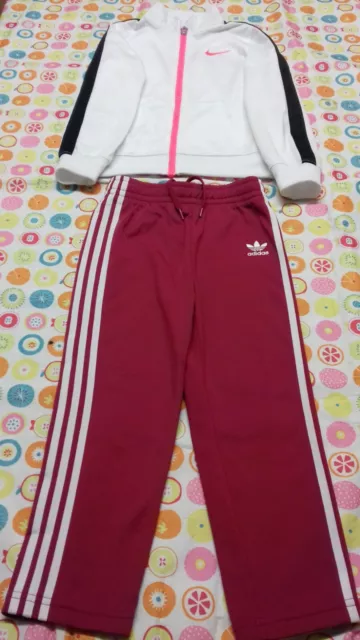 Girls Nike Zip Up Tracksuit Top AND Adidas Originals Joggers Age 3-4/6-7 Years