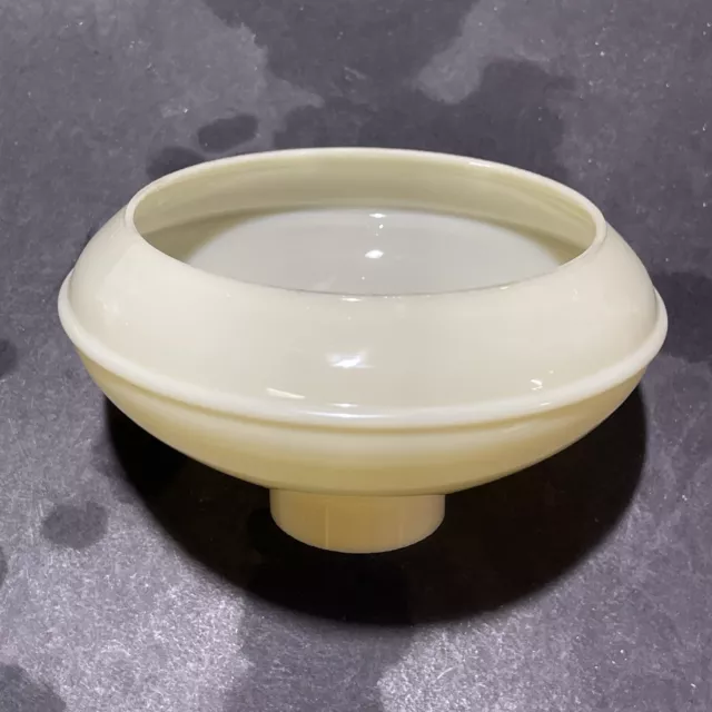 Vtg Antique Miniature Size Kerosene Oil Lamp Ivory Glass Shade