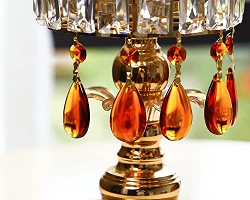 Amber Chandelier Crystal Teardrop Pendant Hanging Crystal Replacement Part