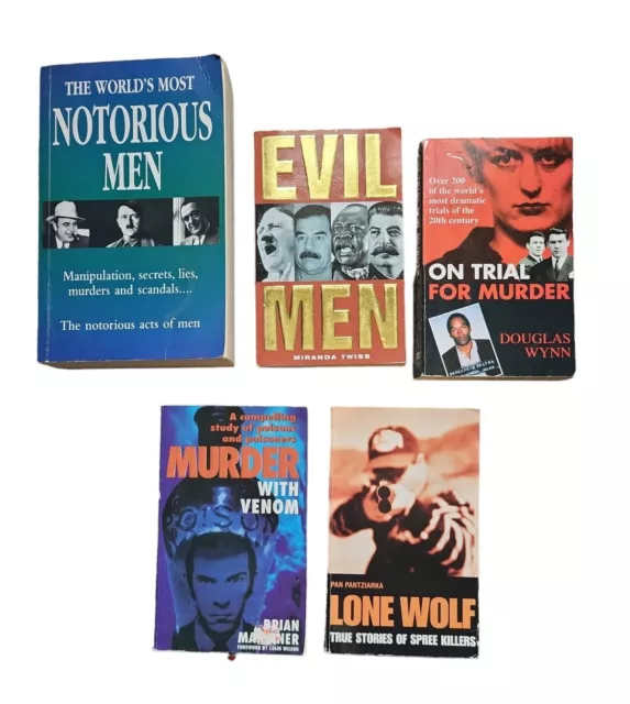 True Crime/Murder Book Bundle, Occult, History, 5 Mixed Paperbacks, Pre Owned5