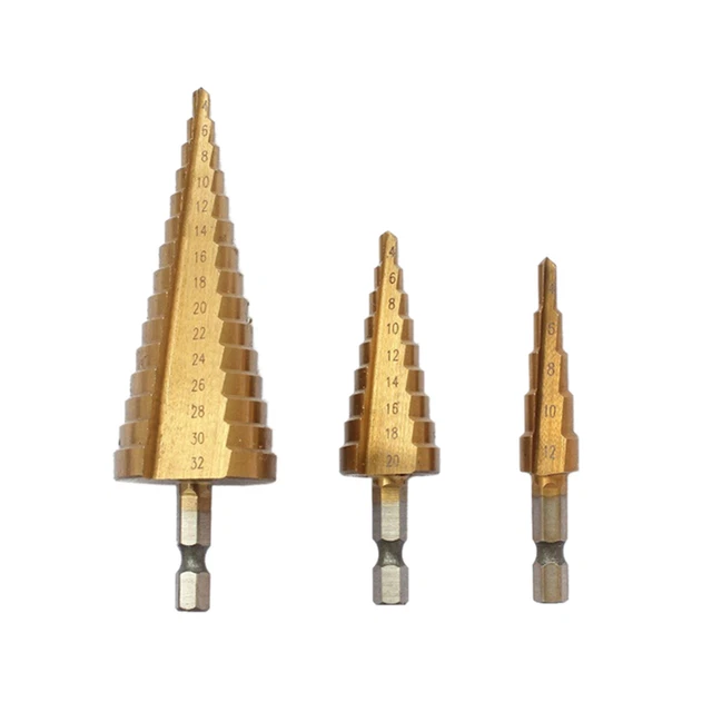 1pc Large HSS Steel Step Cone Drill Titanium Bit Hole Cutter 4-12/20/32 mm  .js 3