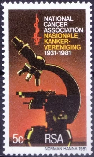 South Africa 1981 MNH, Microscope, Cancer Disease, Medicine