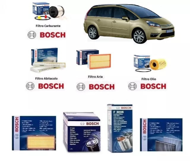 Kit Filtri Tagliando Bosch per Citroen C4 Grand Picasso I ( UA ) 2.0 HDi 100 Kw