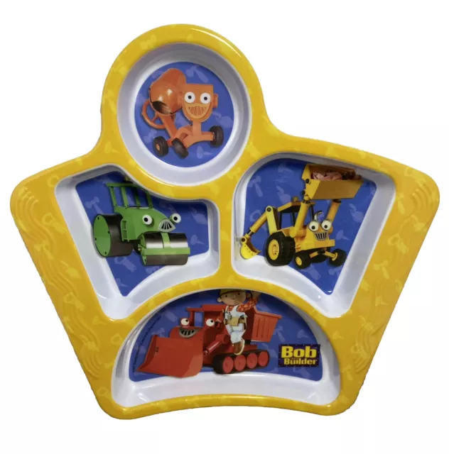 Bob the Builder Children's Kids Divided Dinner Plate Muck Scoop Dizzy Roley