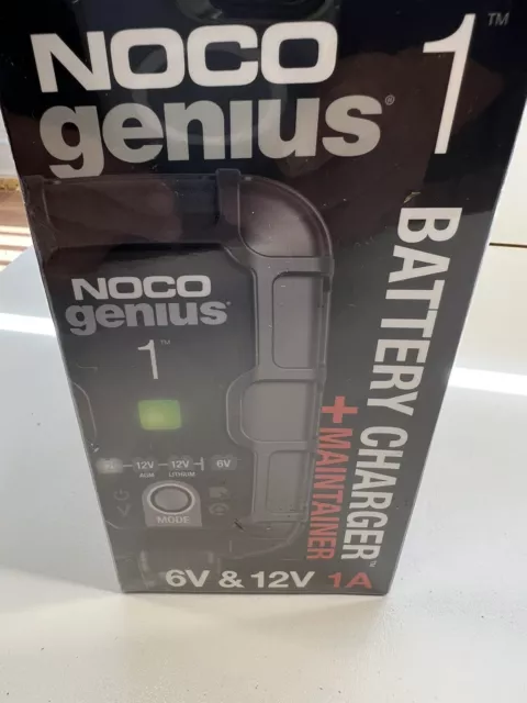 NOCO GENIUS1UK, 1-Amp Fully-Automatic Smart Charger, 6V And 12V Battery Charging