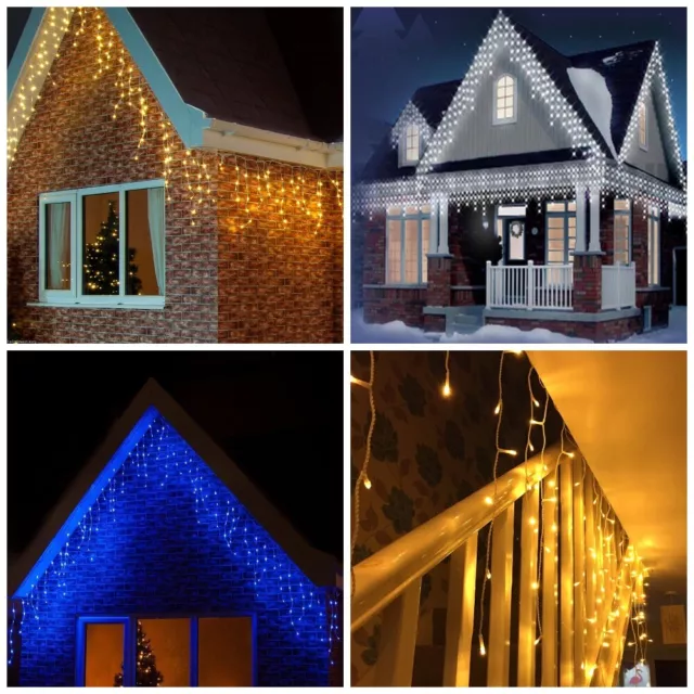 6M/10M 120/300/400/800 LED Icicle Christmas Fairy Lights (Warm/Cool/Blue/B&W)