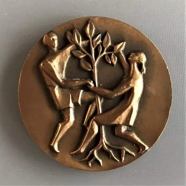 médaille de l'enseignement en bronze 1866 - 1966 arthus bertrand
