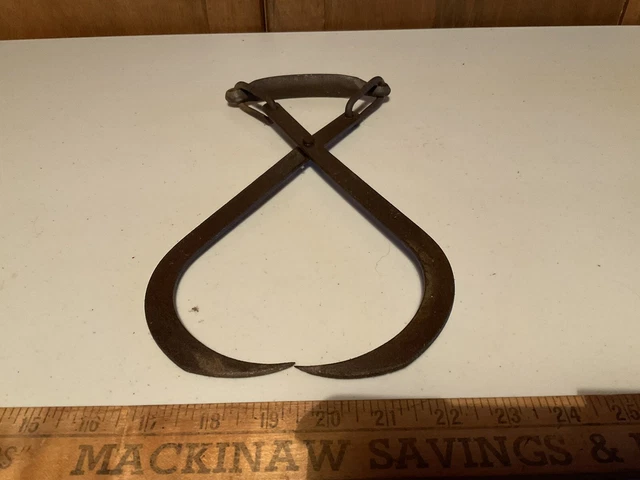 Vintage Ice Block Tongs Collectible Primitive Rustic tool Repurpose metal ware