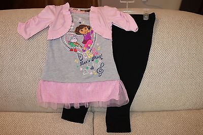 Girl 2 Piece Set With Dora Character. Size 5T. New, No Tags.