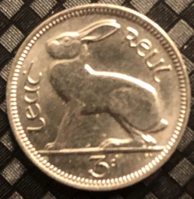 Ireland 1968 | Irish 3d | Three Pence | Hare | a/Uncirculated Coin.