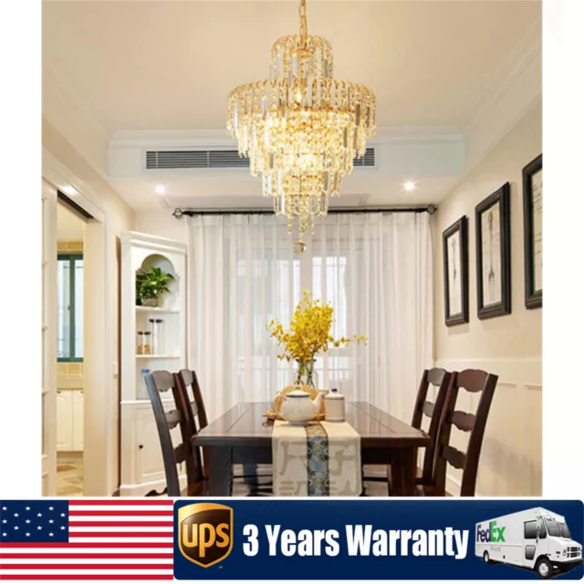 Elegant Crystal Chandelier Modern Ceiling Light Pendant Lamp Lighting Fixture