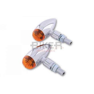 Shinyo MINI FRECCE CATEYE Dome vetro lungo CROMATO COPPIA m10 12v E-testato 