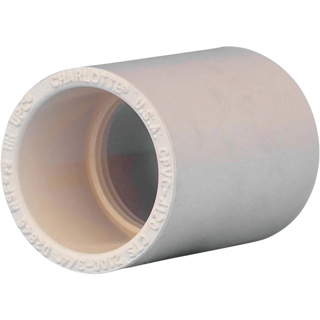 Charlotte Pipe 3/4 In. Solvent Weldable CPVC Coupling with Stop Charlotte Pipe